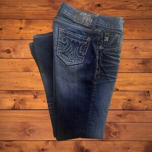 Women's MEK BNM USA Straight Leg Embroidered Accent Jeans. Size 27/30